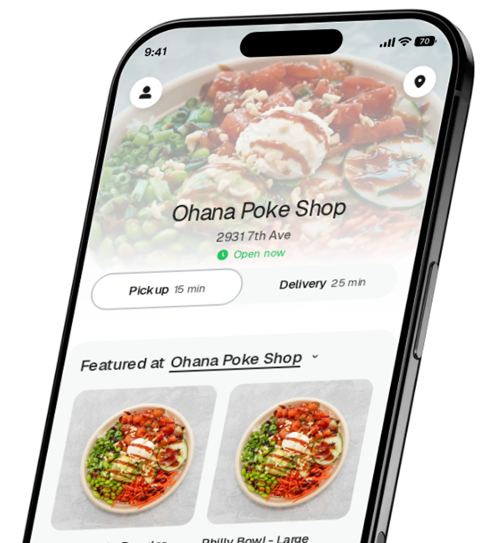 Ohana Poke Shop app preview